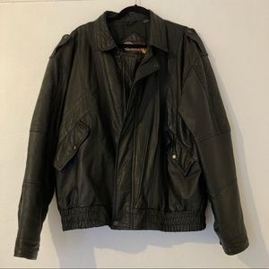 Vintage Leather Bomber Flight Jacket